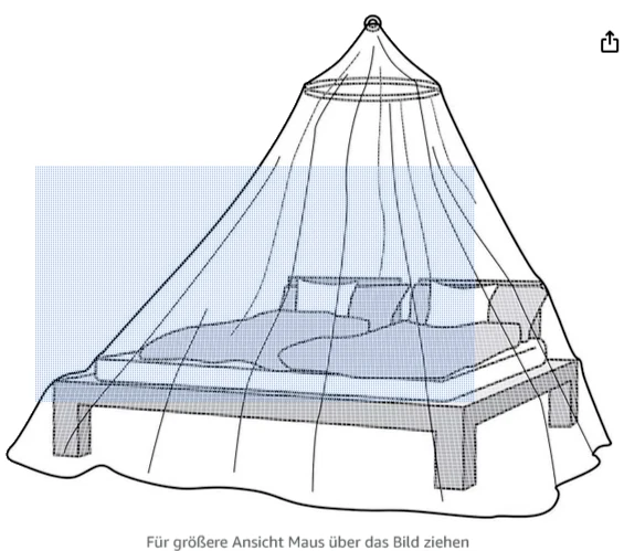 Moskitonnetz XXL / Betthimmel / Baldachin, weiß 12,5 x 2,5 m - Bild 2 von 4