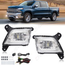 Led Fog Driving Lights Kit For 2019-2022 Chevy Silverado 1500 Wclear Lens Wires