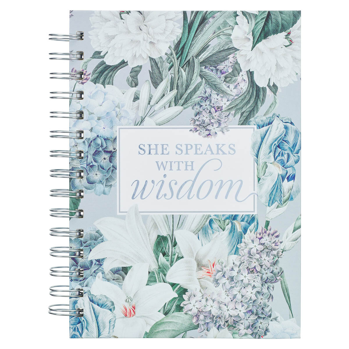 Journal w/Scripture She Speaks with Wisdom Proverbs 31:26 Bible Verse Blue-image