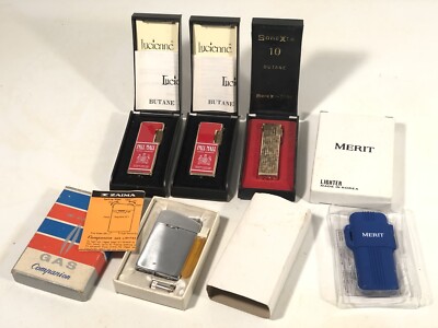 Lot of 5 Vintage Butane Lighters Pall Mall Lucienne Sonex Lot of 5 Vintage Butane Lighters Pall Mall Lucienne Sonex