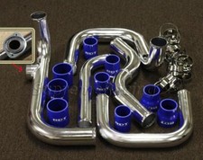 Rdt Chrome Aluminum Piping Kit Blue Couplers B16 B18 Del Sol 93-97 Eg Ek Dc2 Rdt Chrome Aluminum Piping Kit Blue Couplers B16 B18 Del Sol 93-97 Eg Ek Dc2