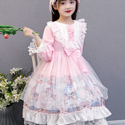 children petticoat party dress Lolita Kids Girls Dress Petticoat Hairband Party Wedding Prom Ruffle Gown  Sweet