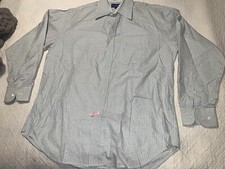 J.MCLAUGHLIN Shirt Mens L Gingham Check Button Up Long Sleeve Cotton 2 Ply