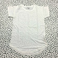 Madewell Whisper Cotton Rib Crewneck Tee AI537 NEW White Light Airy Sz XXS