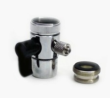 Faucet Adapter Diverter Valve for RO Water Filter System Chrome 1/4" w/