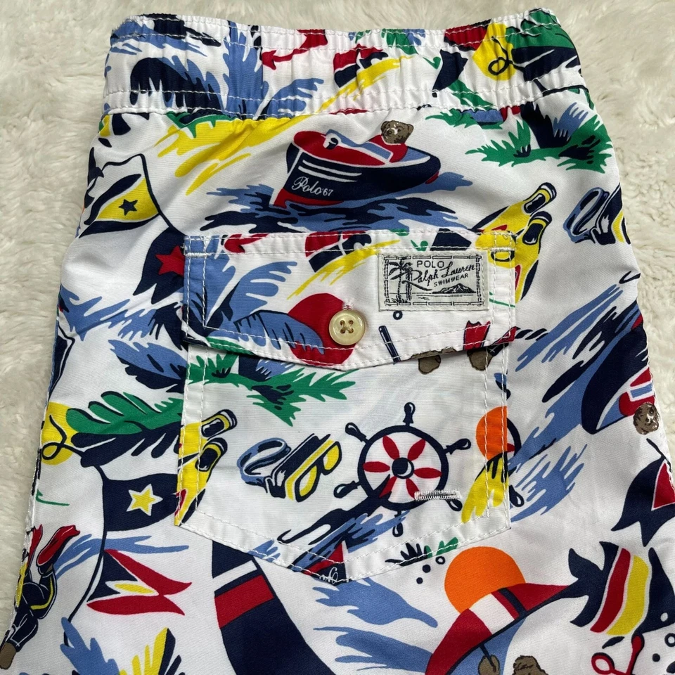 POLO Ralph Lauren медведь печати мальчика белый путешественник классический плавательный сундук размер L - Изображение 4 из 4