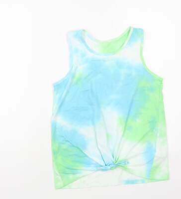Dunnes Stores Damen Basic Tank blau Baumwollmischung Größe S Rundhals - Batik
