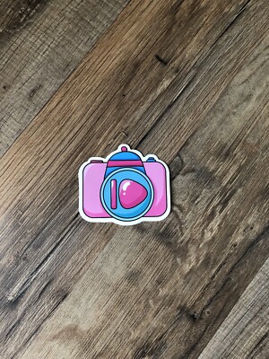 Pink Blue Camera Girl Cute Decal Vinyl Sticker Water Bottle Laptop Waterproof