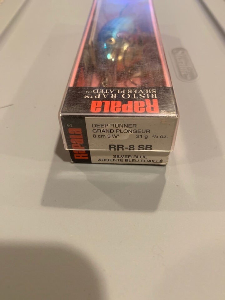 Discontinued Rapala Risto Rap RR-9 In Original Box Silver Blue