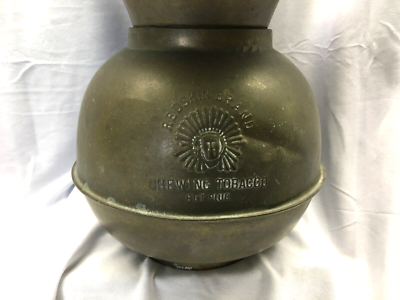 redskin brand chewing tobacco Vintage Redskin Brand Chewing Tabacco Brass Spitoon