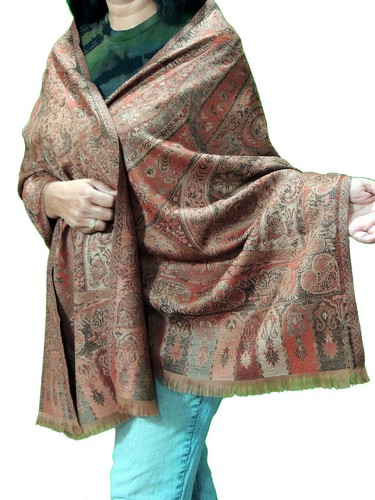 Russet braun Paisley Wollschal Halstuch - warm Jamawar Damen Kleid Schal 78 Zoll - Bild 4 von 4