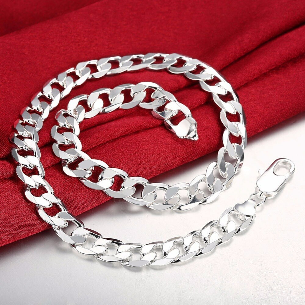 Gourmette argent 925 maille creuse 12mm de prestige pour un style affirmé