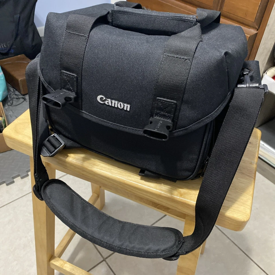 Bolsa para cámara profesional Canon varios compartimentos bolsillos con cremallera 3 bolsas correa para el hombro Foto 2 de 4