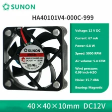 SUNON HA40101V4-000C-999 12V 0.8W 4010 4CM 2-pin silent magnetic cooling fan