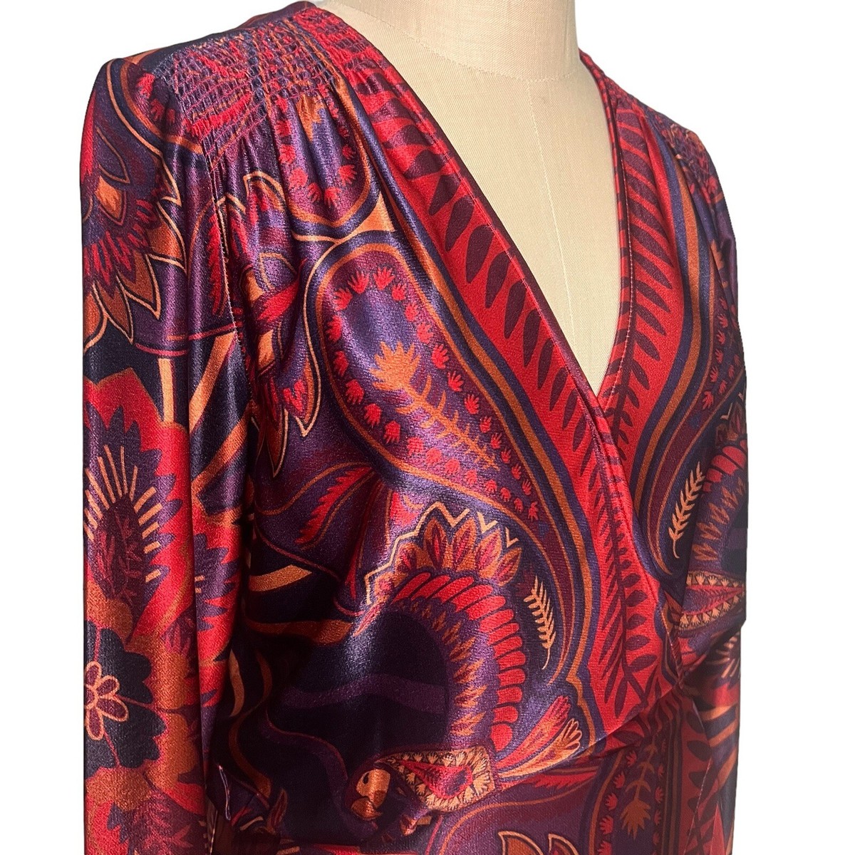 Farm Rio Macaw Arabesque Long Sleeve Mini Dress Size Small | eBay