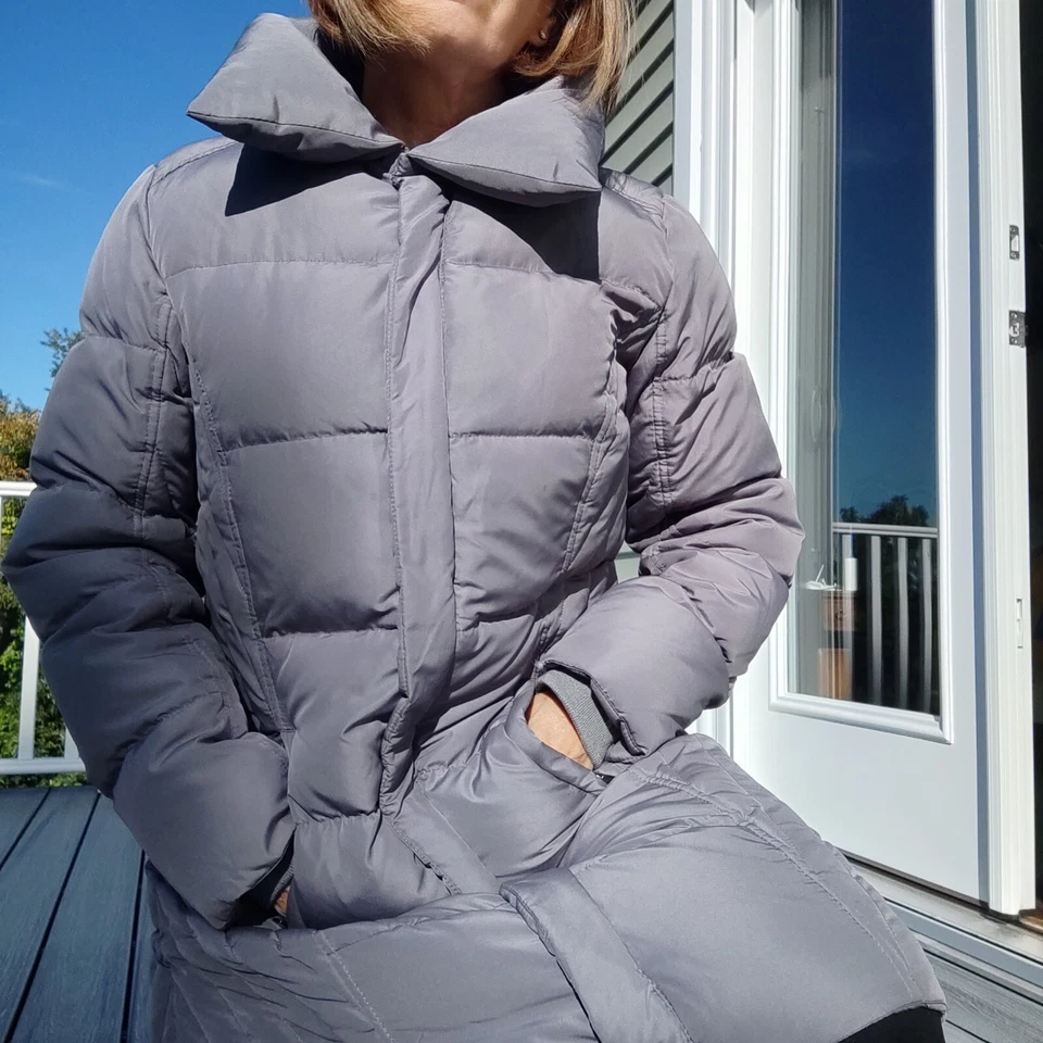 🤍🎄Women's Size XL Goose Down Puffer Quilted Coat Jacket Grey Warm Worthington - Image 4 of 4