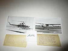 N°14194  /  2 photos  argentique  d'epoque hélicoptére et avion CESSNA 1956