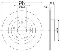 2X Hella 8DD 355 131-901 Bremsscheibe FüR Honda