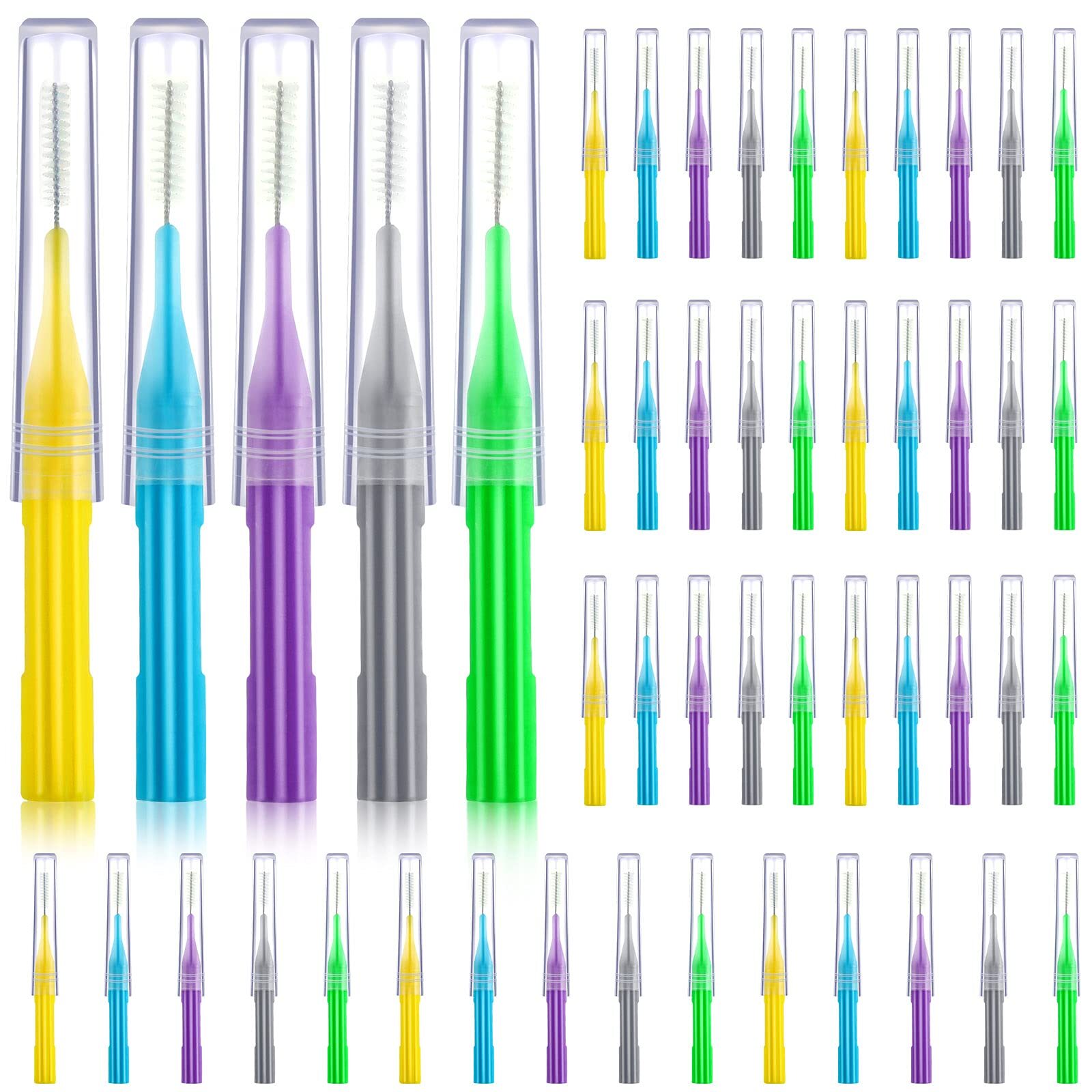 50 Pieces Braces Brush for Cleaner Interdental Brush Toothpick Dental