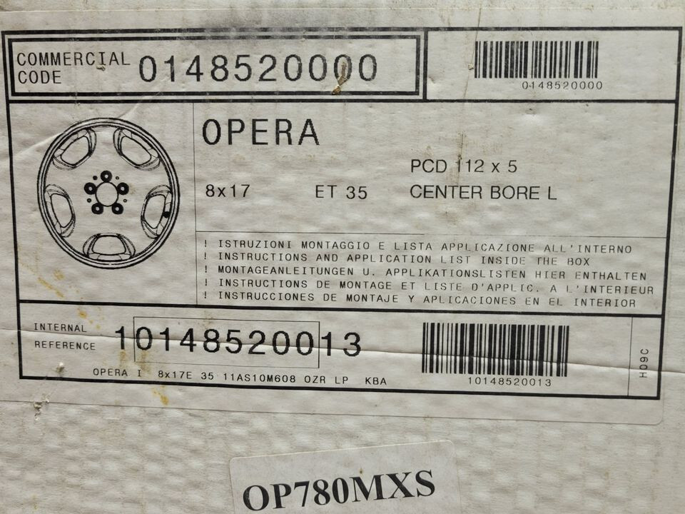 OZ OPERA ONE SINGLE 17 5X112 ET35 AUDI VW MERCEDES | eBay