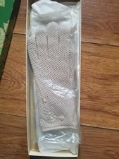 VTG Womens Soft Driving Gloves Tan New In Box Nylon Acrylic Floral