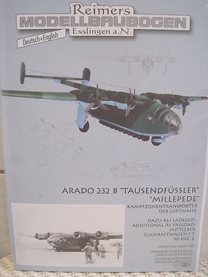 Arado 232B Tausendfüssler Millepede Kartonbausatz NEU Bastelbogen