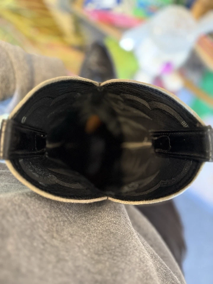 Justin черный игуана ящерица кожи Western ковбойские сапоги США стиль 8313 мужской размер 11 B - Изображение 4 из 4