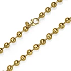 14k Gold 5 mm Large Ball Smooth Chain Heavyweight Solid Gold Statement Necklace