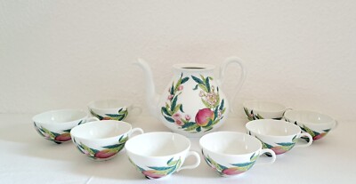 Porcelaine De Paris Geschirr ''Abondance'' 8 Tassen & Teekanne, Giraud Limoges 