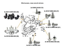 CNC Fairings Bolts Bodywork Screws Set For Honda CBR1000F 1989-1992 well nuts