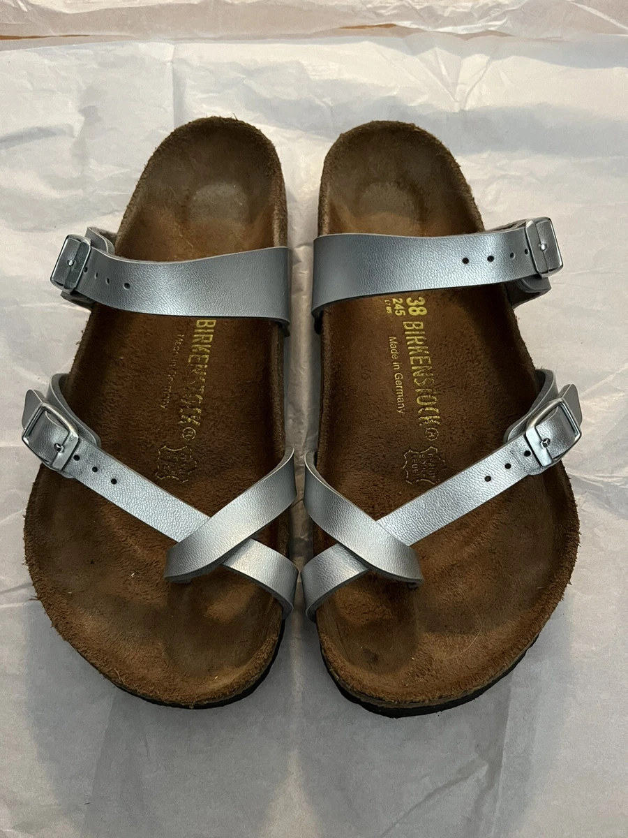 Birkenstock Mayari Graceful Silver Birko Flor 38 Regular in GUC | eBay