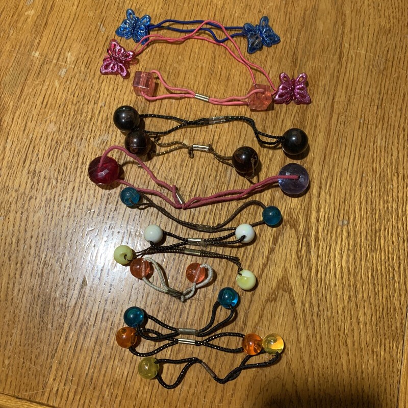 Vintage 13 Pc Knocker Ball Hair Ties Ponytail Holders Ball Pigtail