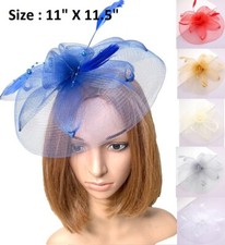 Wedding Church Derby Kentucky Cocktail Feather Dressy Fascinator Clip Headband