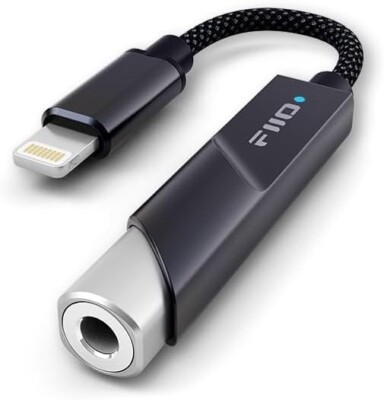 FiiO KA11 Lightning to 3.5mm Audio Adapter 32bit/384KHz USBDAC Amp (Black, LT)