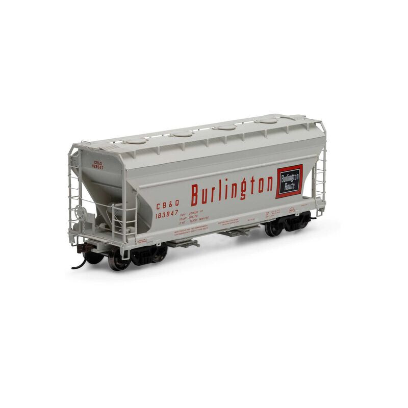 NEW ATHEARN RTR HO CB&Q BURLINGTON ACF 2970 C/F COVERED HOPPER - 183947