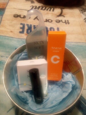 avon shower plus soap and lip balm and vitamin c 