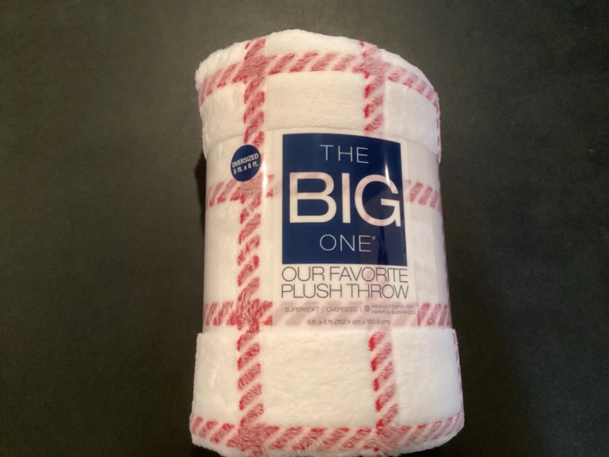 Kohls The Big One Candy Cane Stripe Oversized Plush Throw 5ft x 6ft