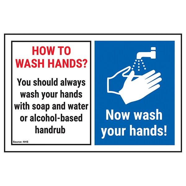 STICKEMUPGRAPHICS 2x Hände waschen? Du solltest. Jetzt Hände waschen! Arbeitsschutzschilder