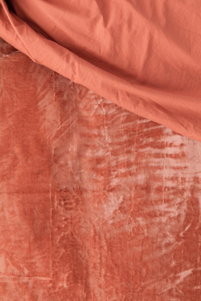 Indian Crushed Velvet Terracotta Queen King Super Quilt Doona Duvet