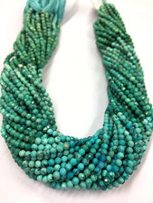 Natural Arizona Turquoise Faceted Rondelle Beads 3mm Arizona Turquoise Beads.