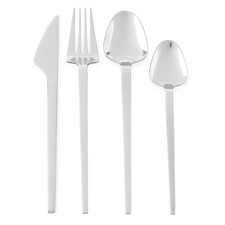 NEW 4 PC PLACE SET Jonathan Adler Vienna Flatware Knife Fork Soup Teaspon SILVER