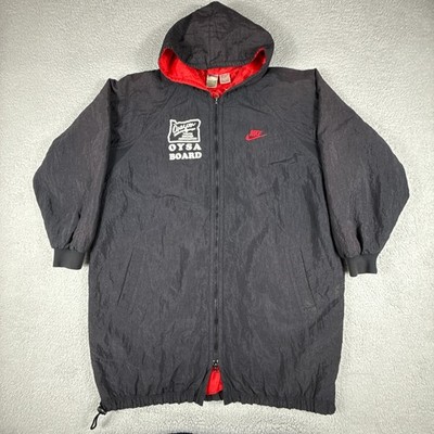 VTG NIKE Jacket Mens Large FORCE Swishy Windbreaker 90s Oregon Youth Soccer OYSA