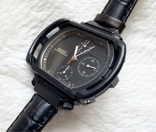 Seiko Giugiaro 7A28-5000 Motocross Chronograph Black Quartz Watch