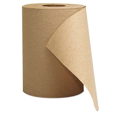 GEN G1804 8 in. x 300 ft. 1-Ply Hardwound Roll Towels - Brown (12 Rolls/Carton)