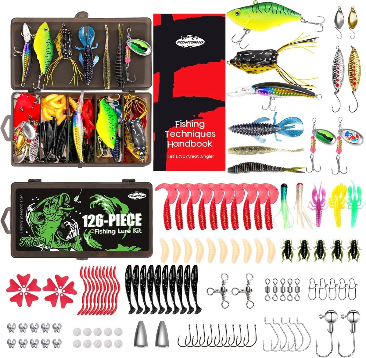 complete guide lure fishing series Complete Fishing Guide & 126-Piece Tackle Box with Bass Lures and  Accessories