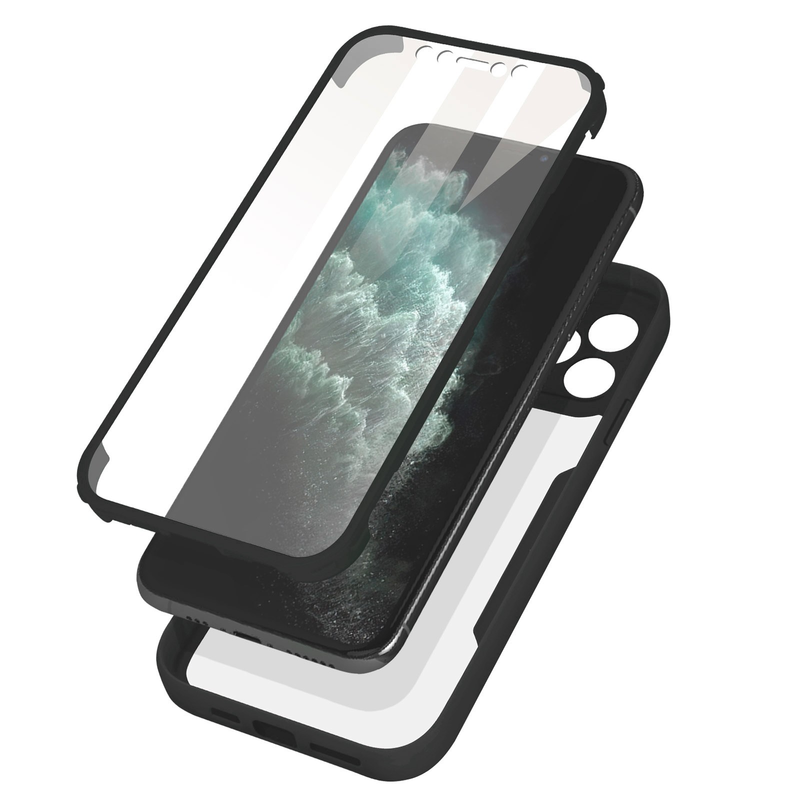 Coque iPhone 11 Pro antichoc intégrale 360 en silicone et polycarbonate premium