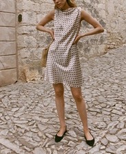 NEW DOEN Alfreda Paisley Print silk-satin mini dress Size M $320