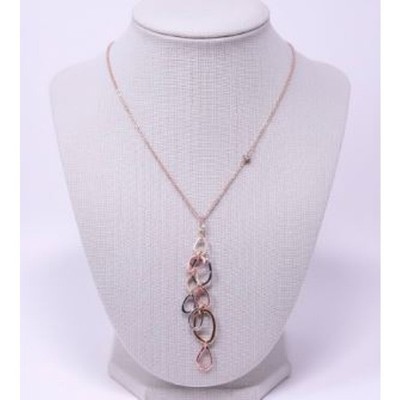Ann Taylor LOFT Women's Tri Color Lariat Interlocking Pendant Necklace NWT 39