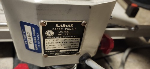 Vintage LIHIT Motorized Paper Drill Auto Punch Model LHP-2001AA-SIX Martin Yale - Picture 12 of 18