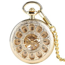 Pocket Watch With Chain Portable Hand-winding Mechanical Movemnt For Watchmakers